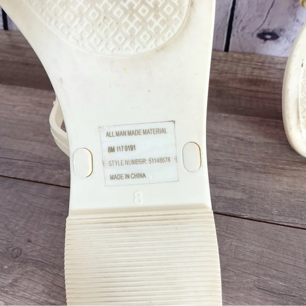 Tory Burch Mini Miller Jelly Flat Thong Ivory Size 8M